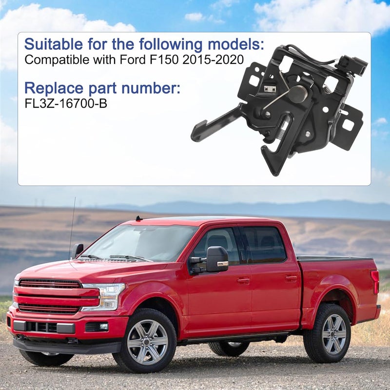 DICMIC Front Bonnet Lock Hood Latch Compatible with 2015-2020 Ford F150 Replace# FL3Z-16700-B - Image 2